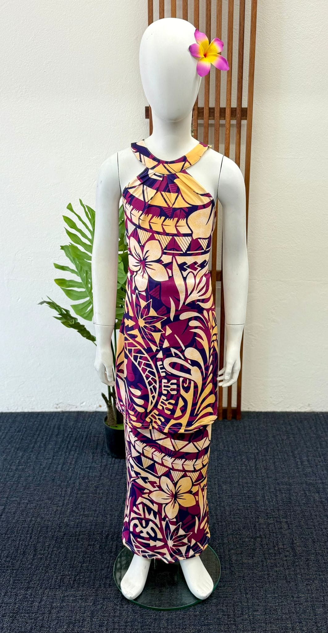 Halter-Neck Girls 2-piece Puletasi’s