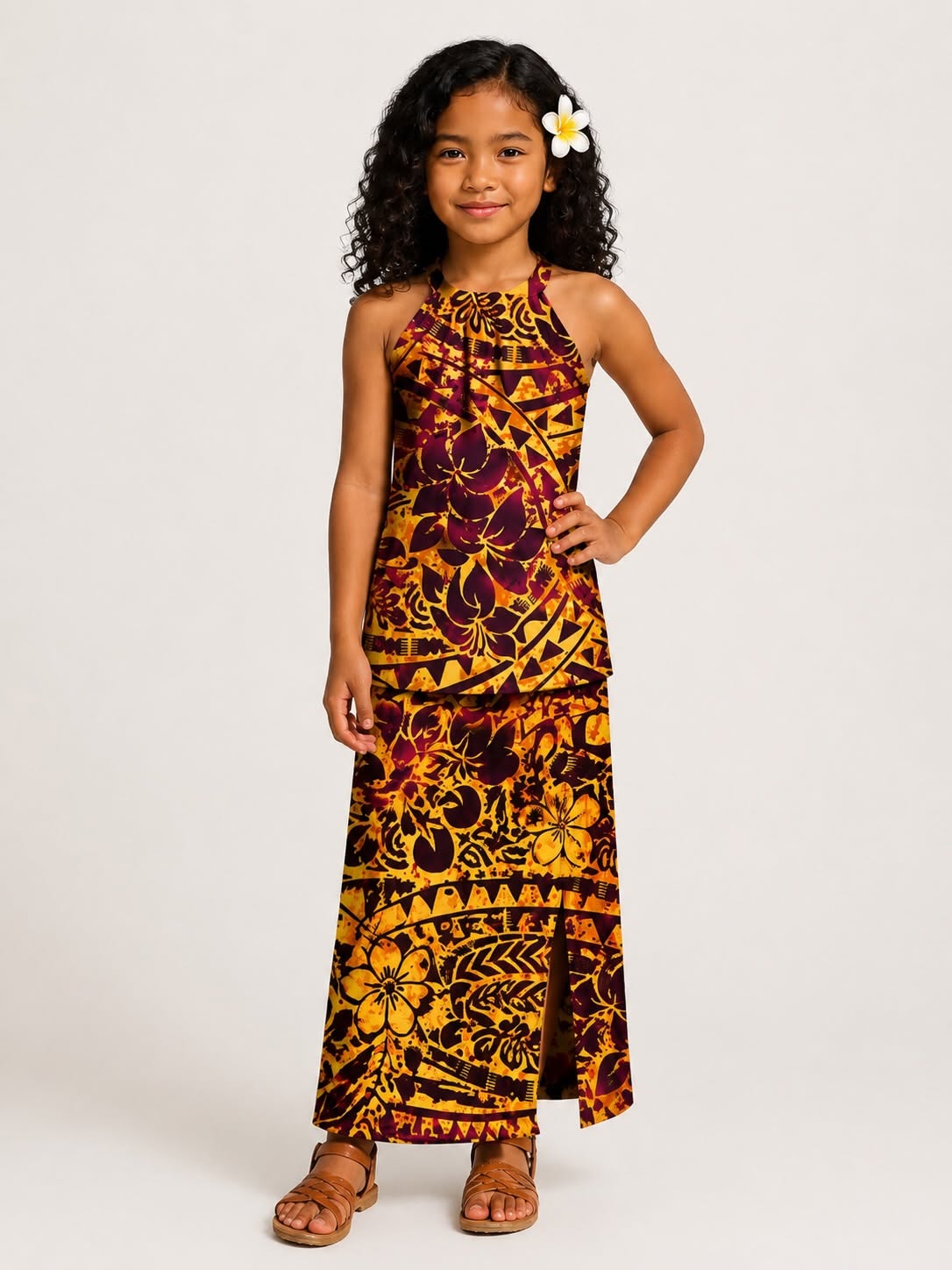 Purple/Brown Girls Puletasi